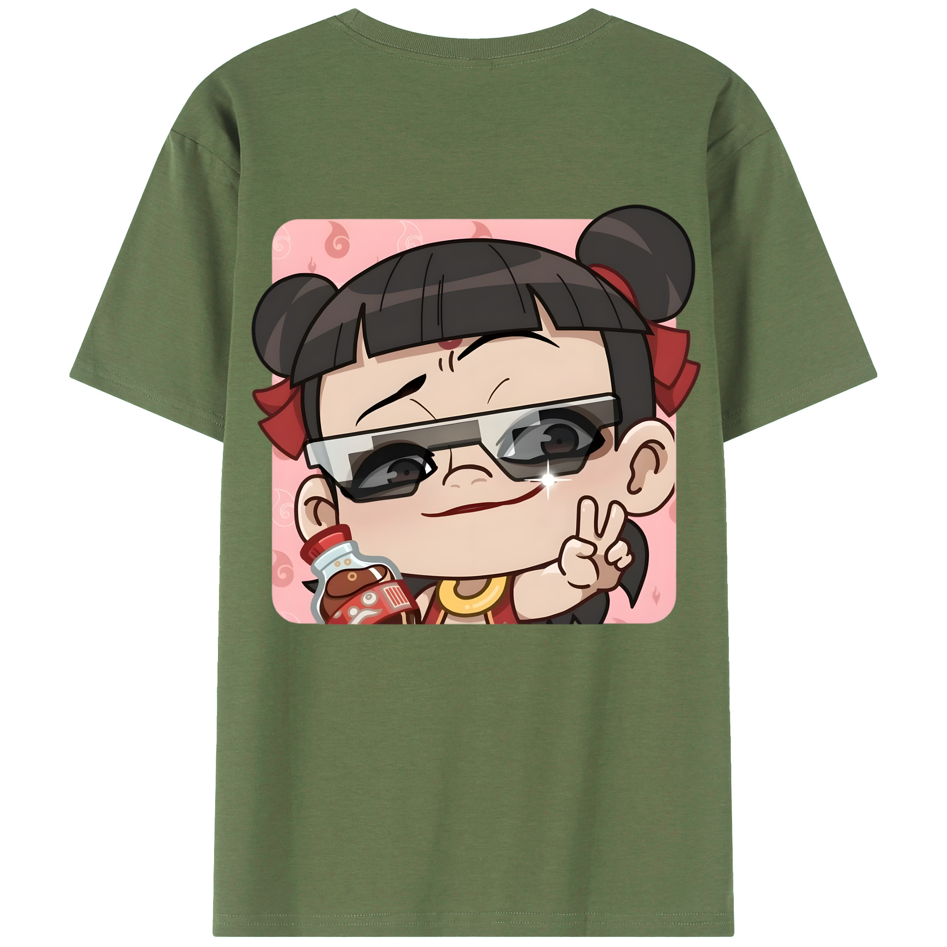（画像用） Ne Zha 2 ナタ 魔童の大暴れ 綿100％ メンズ半袖Tシャツ（バックプリント） 通気性
